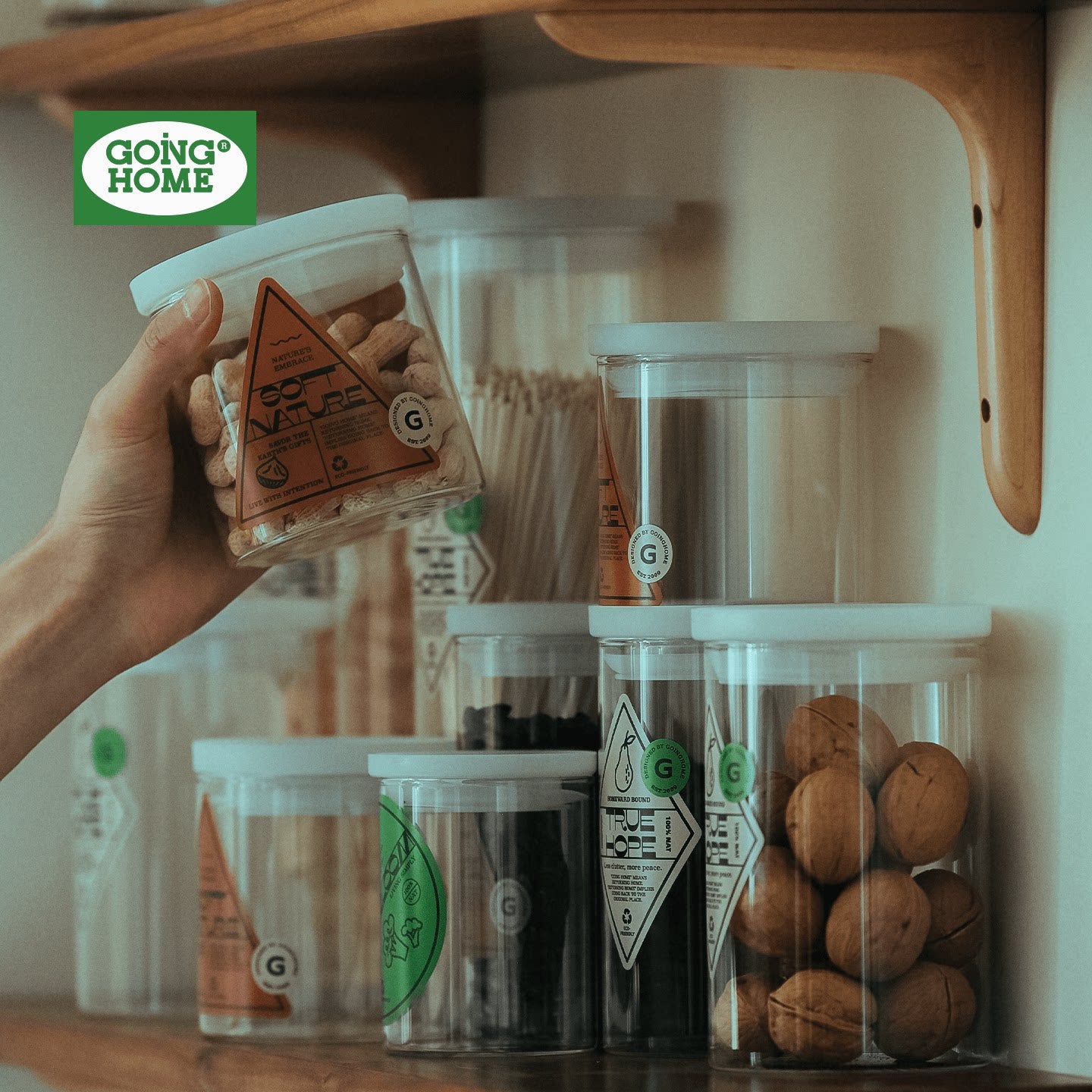 Borosilicate Glass Airtight Storage Jar for Kitchen Grains, Food Grade & Moisture Proof