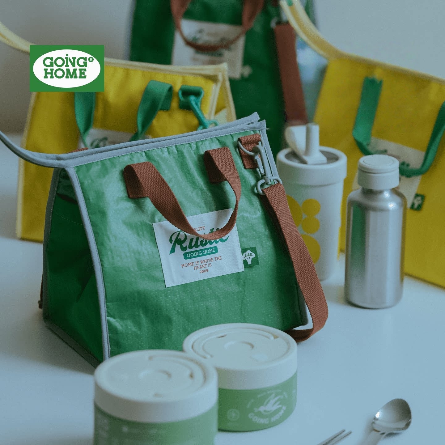 Handheld Insulated Waterproof Lunch Bag - Green