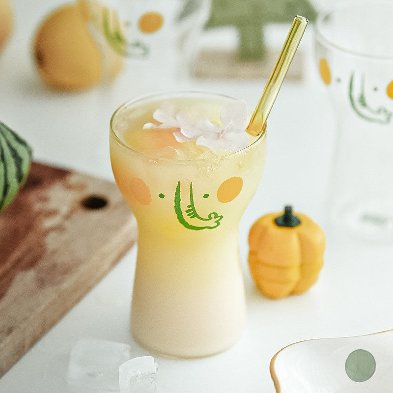 Cute Cartoon Elephant & Tiger Heat-Resistant Glass Cup