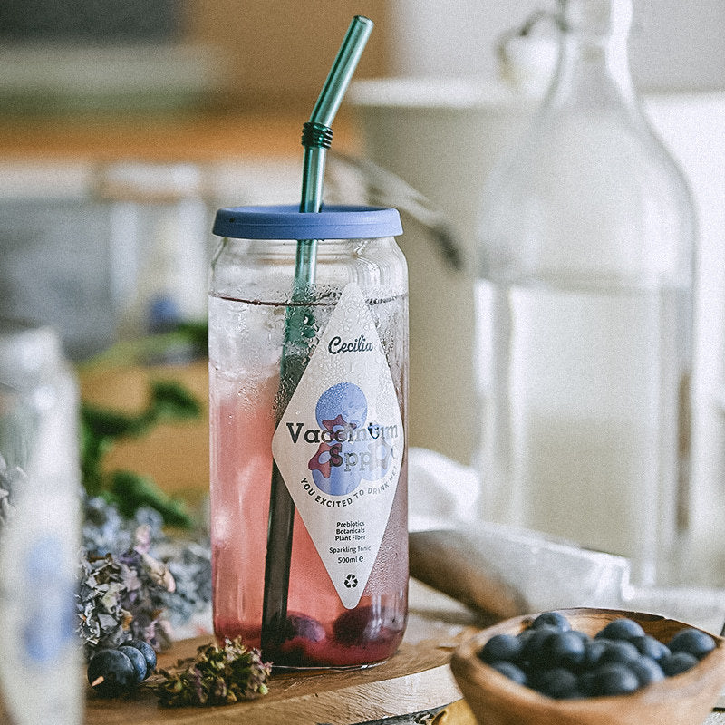 Summer Drinking Glass Cup, Heat-Resistant Glass with Lid