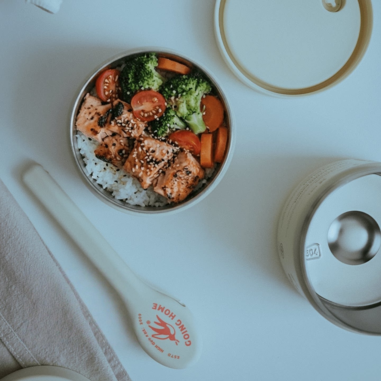 Insulated Lunch Bbox, Food-grade Double-layer 304 Stainless Steel Bento Box