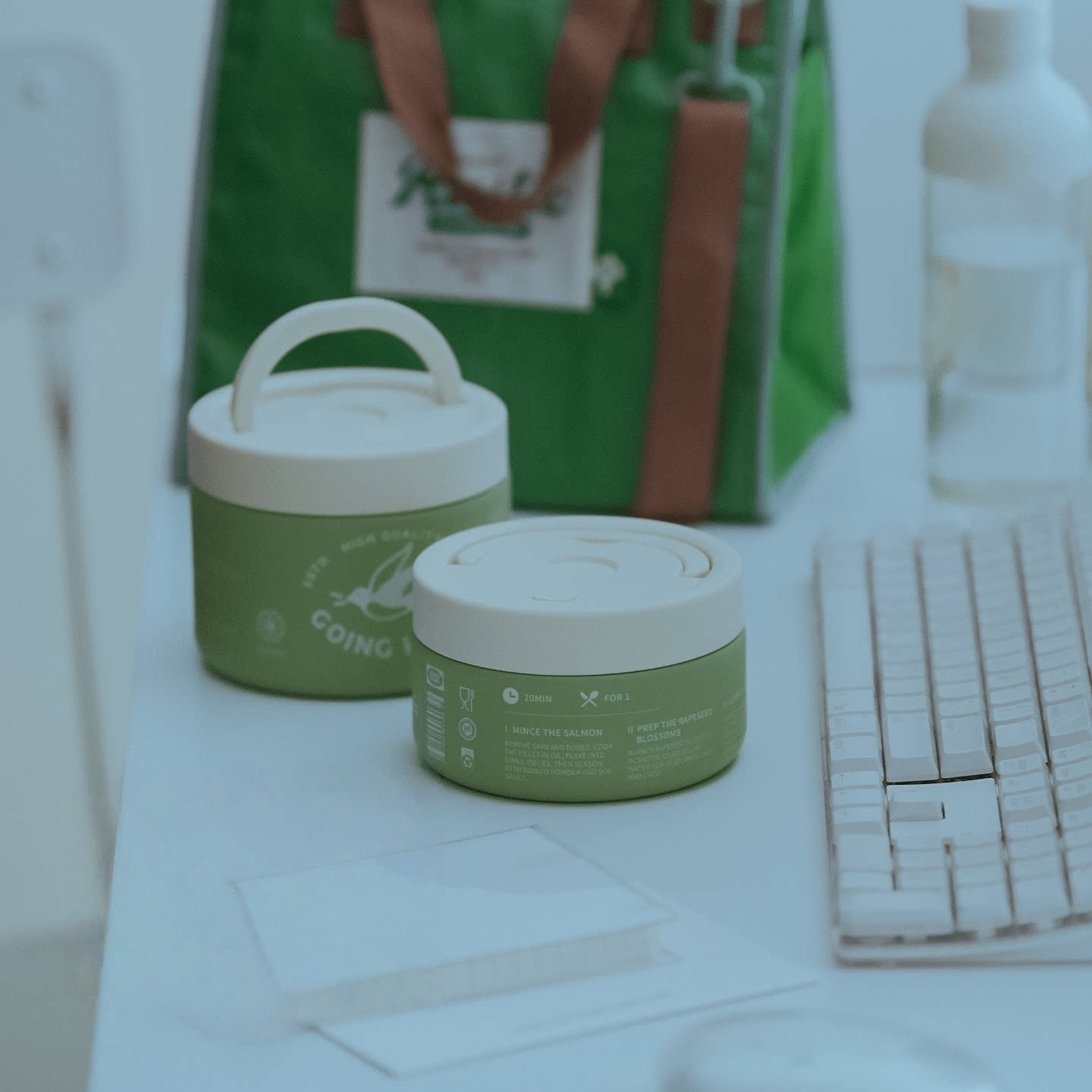 Handheld Insulated Waterproof Lunch Bag - Green