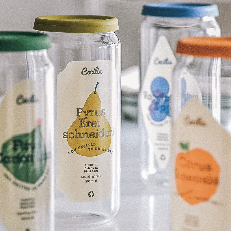 Summer Drinking Glass Cup, Heat-Resistant Glass with Lid