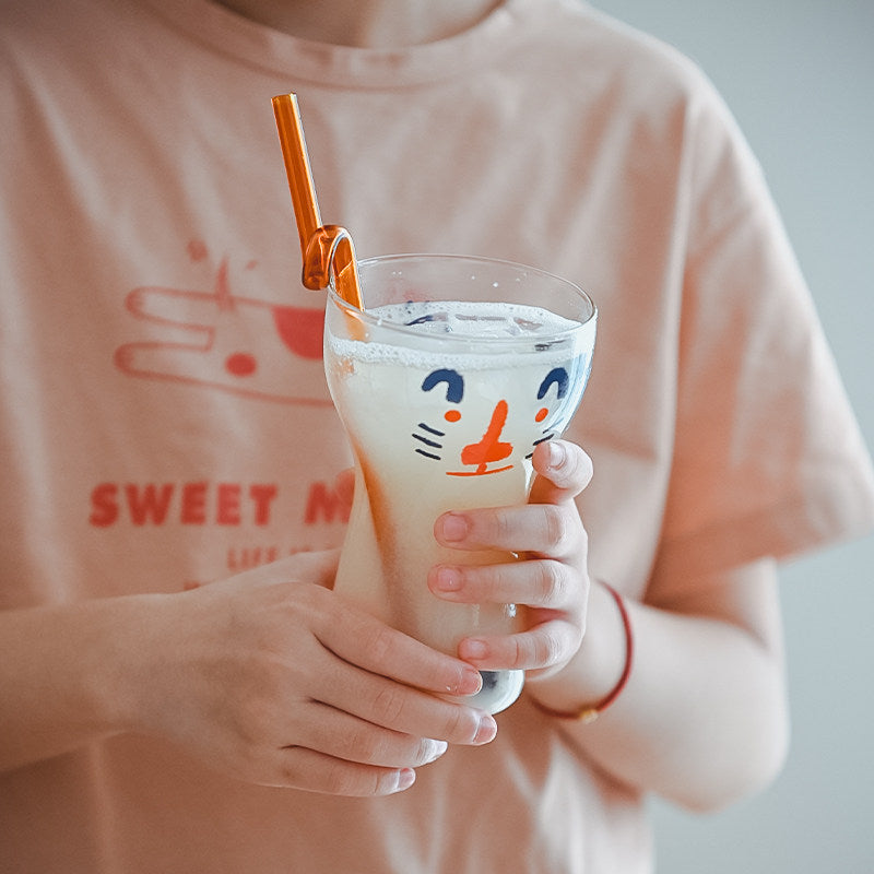 Cute Cartoon Elephant & Tiger Heat-Resistant Glass Cup