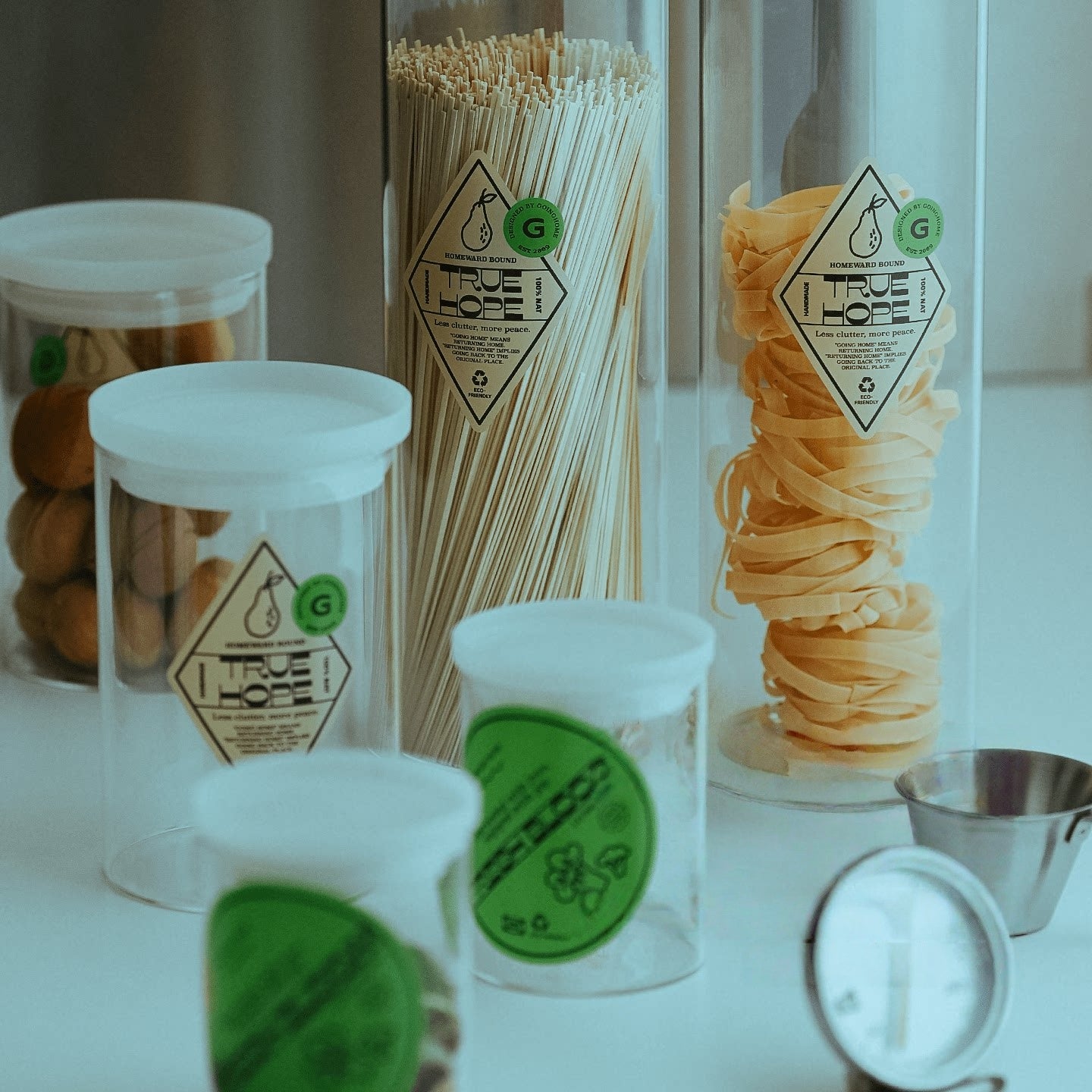 Borosilicate Glass Airtight Storage Jar for Kitchen Grains, Food Grade & Moisture Proof