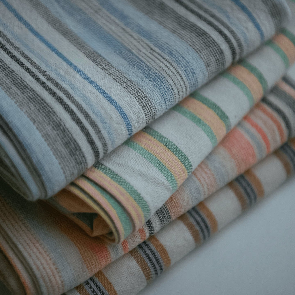 100% Cotton Stripe Tea Table Dust Cover & Napkin
