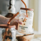Clear Glass Cup with Lid and Straw