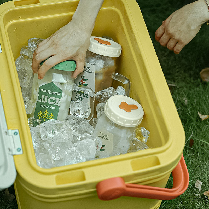 Glass Cup with Lid, Handle & Silicone Straw, Heat Resistant & Thickened