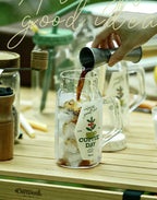 Glass Cup with Lid, Handle & Silicone Straw, Heat Resistant & Thickened