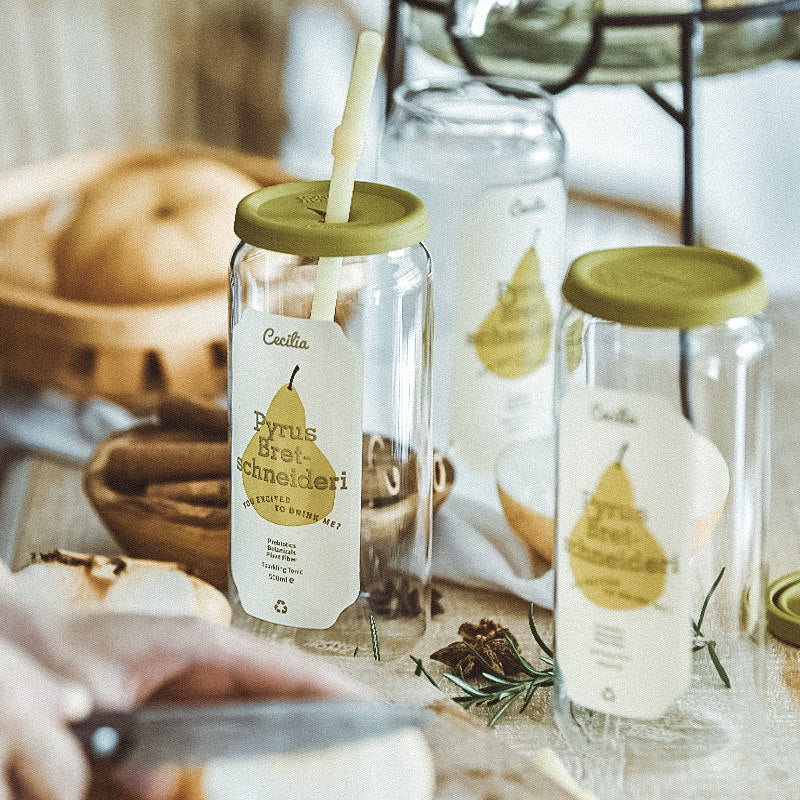 Summer Drinking Glass Cup, Heat-Resistant Glass with Lid