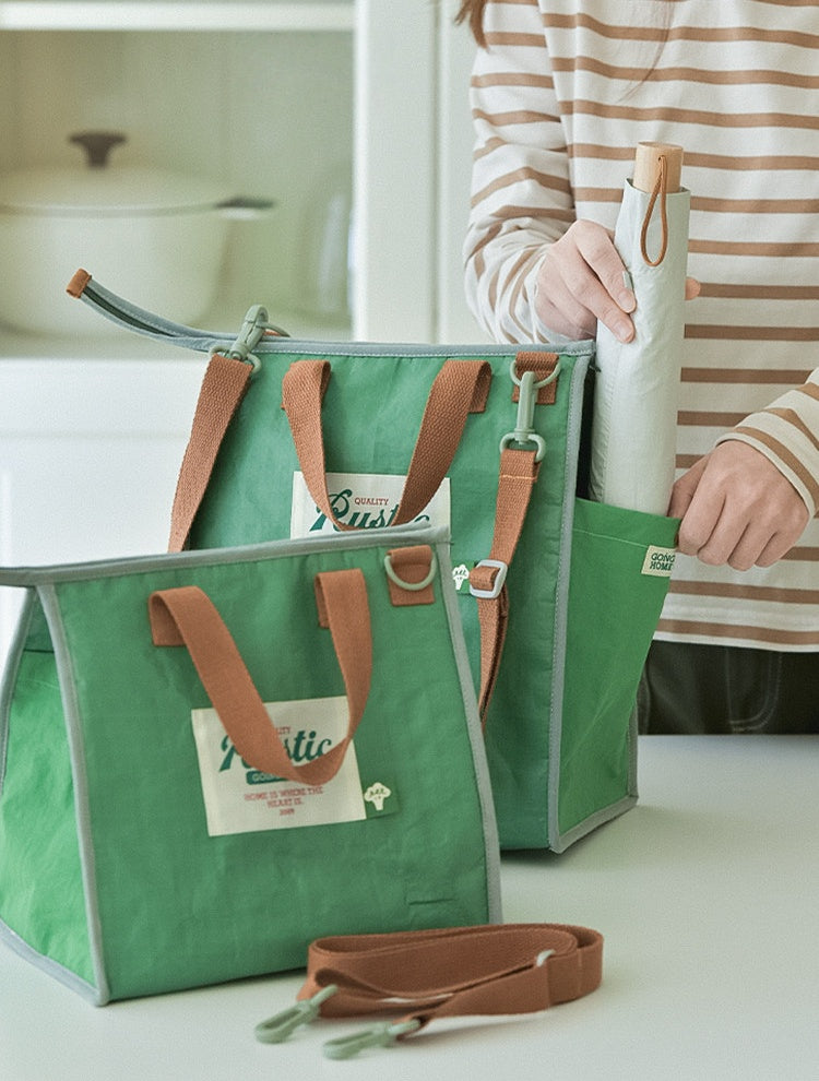 Handheld Insulated Waterproof Lunch Bag - Green