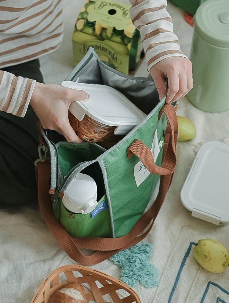 Handheld Insulated Waterproof Lunch Bag - Green