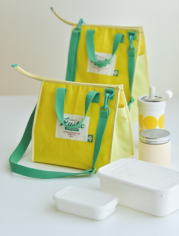 Handheld Insulated Waterproof Lunch Bag - Yellow
