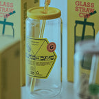 Summer Drinking Glass Cup, Heat-Resistant Glass with Lid