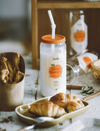 Summer Drinking Glass Cup, Heat-Resistant Glass with Lid