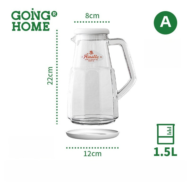 Thickened Borosilicate Glass Kettle, High Temp Resistant, Large Capacity for Cold Water