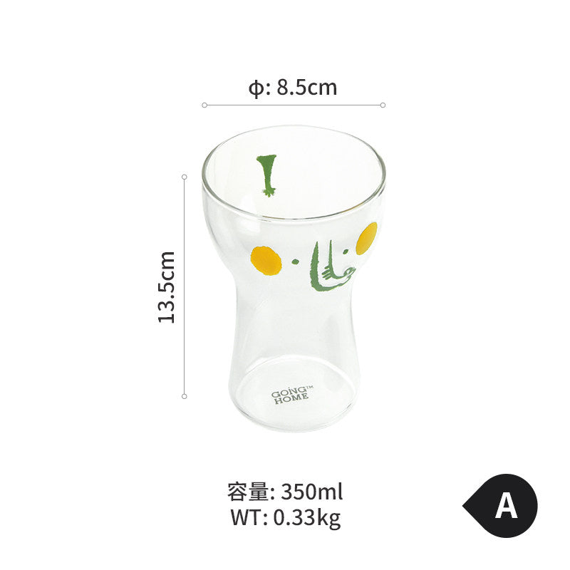 Cute Cartoon Elephant & Tiger Heat-Resistant Glass Cup