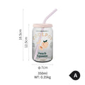 Clear Glass Cup with Lid and Straw