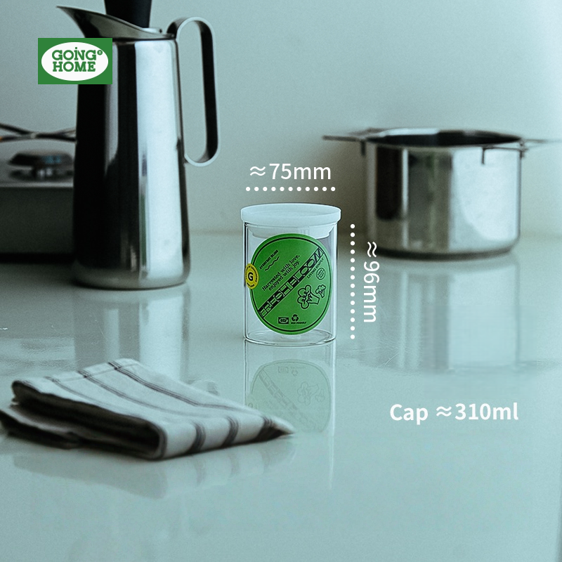 Borosilicate Glass Airtight Storage Jar for Kitchen Grains, Food Grade & Moisture Proof