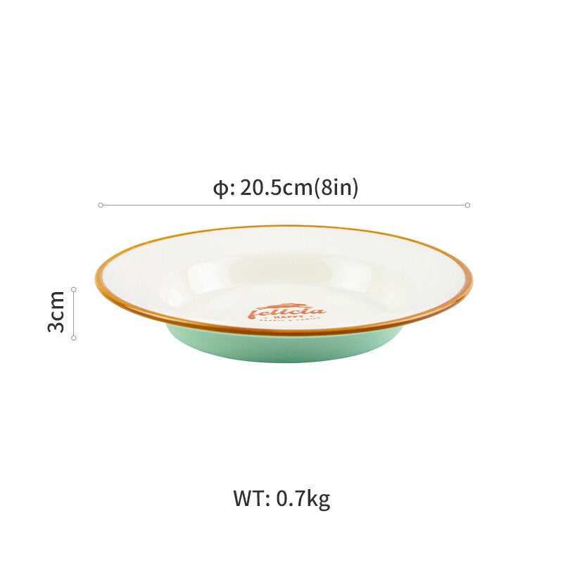 Retro Nostalgic Ceramic Tableware Steak Plate