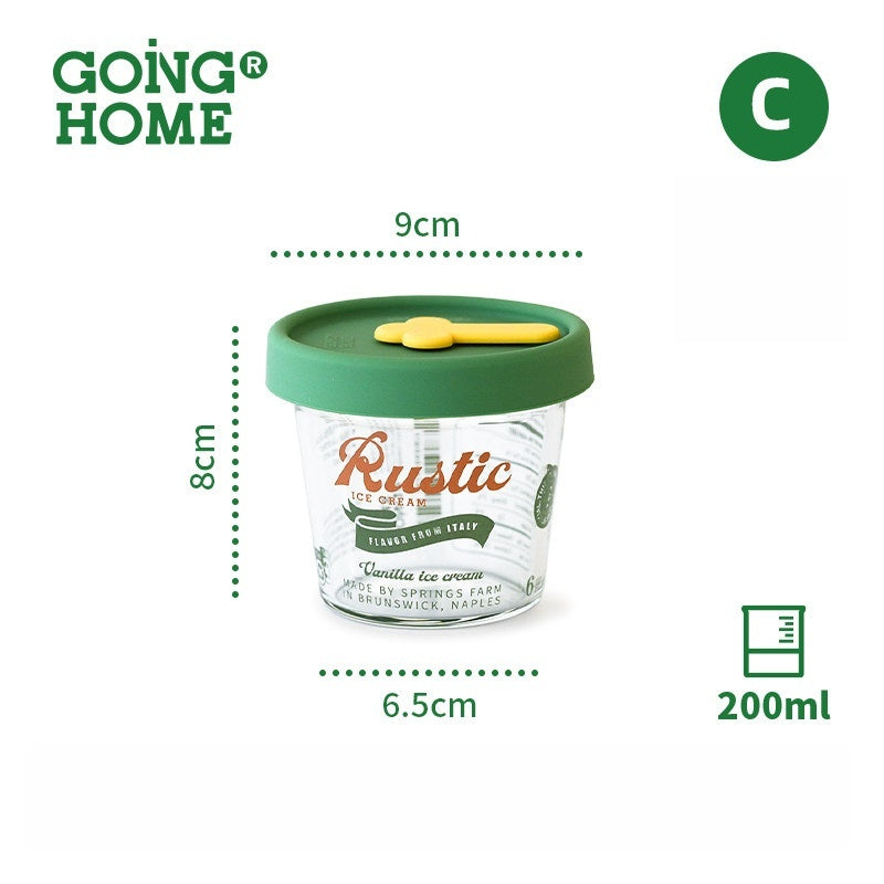 Small Glass Lunch Box for Fat Loss Meals, Food-Grade, Microwave/Refrigerator Safe, Portion Preservation Storage