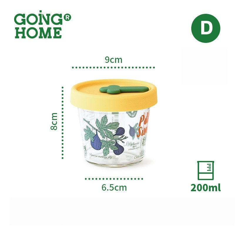 Small Glass Lunch Box for Fat Loss Meals, Food-Grade, Microwave/Refrigerator Safe, Portion Preservation Storage