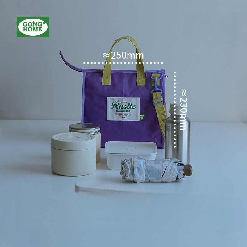 Handheld Insulated Waterproof Lunch Bag - Purple