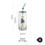 Summer Drinking Glass Cup, Heat-Resistant Glass with Lid