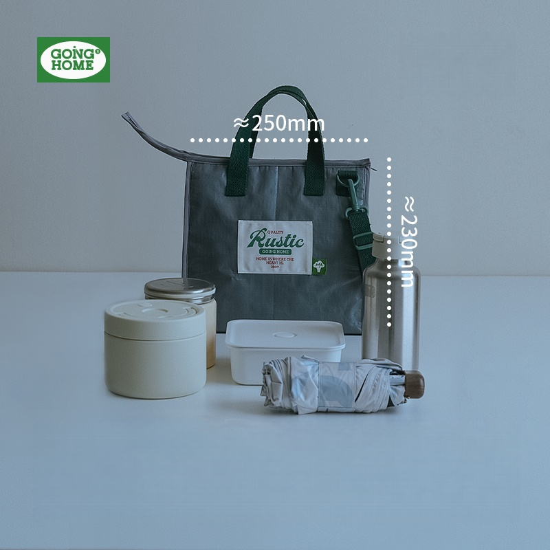 Handheld Insulated Waterproof Lunch Bag - Grey