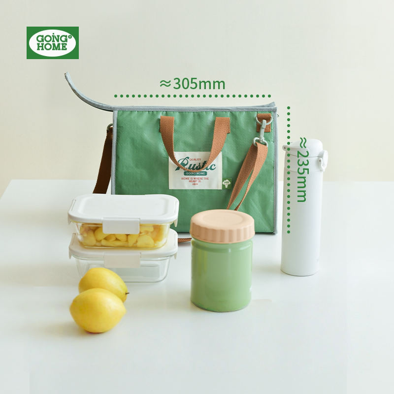 Handheld Insulated Waterproof Lunch Bag - Green