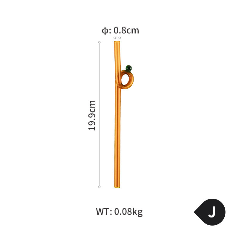 Colorful Eco-Friendly Heat Resistant Bent Glass Straws