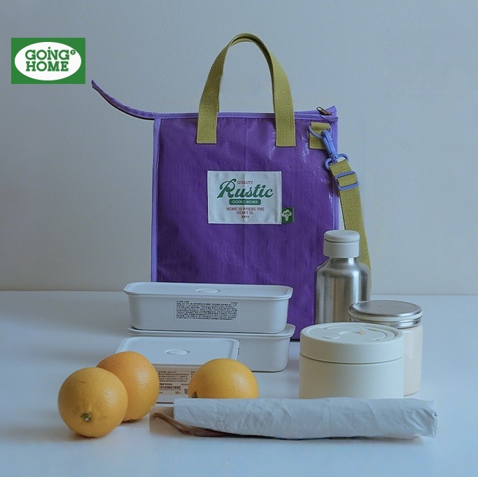 Handheld Insulated Waterproof Lunch Bag - Purple