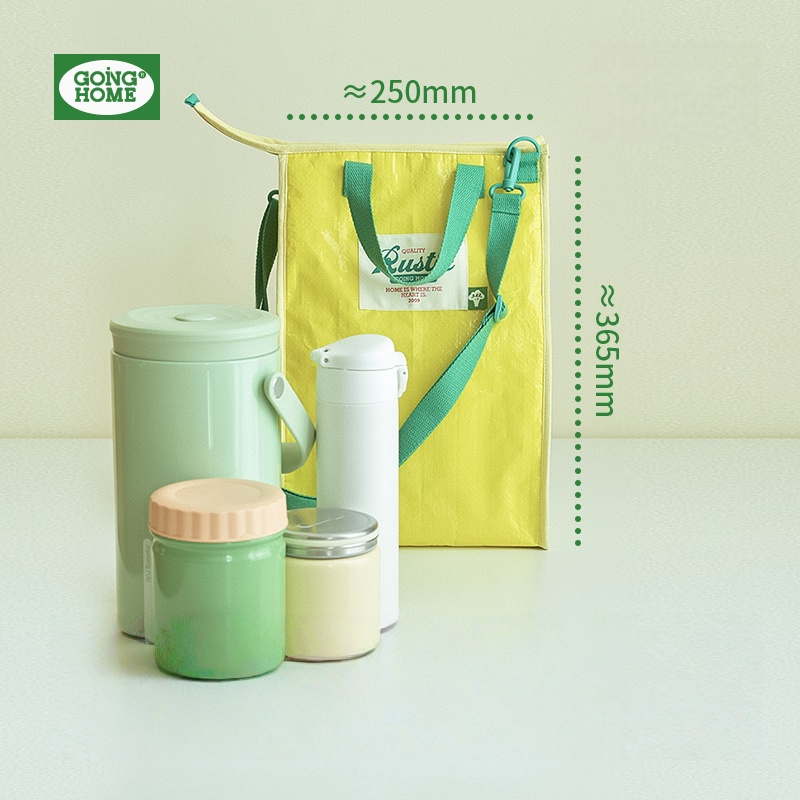 Handheld Insulated Waterproof Lunch Bag - Yellow