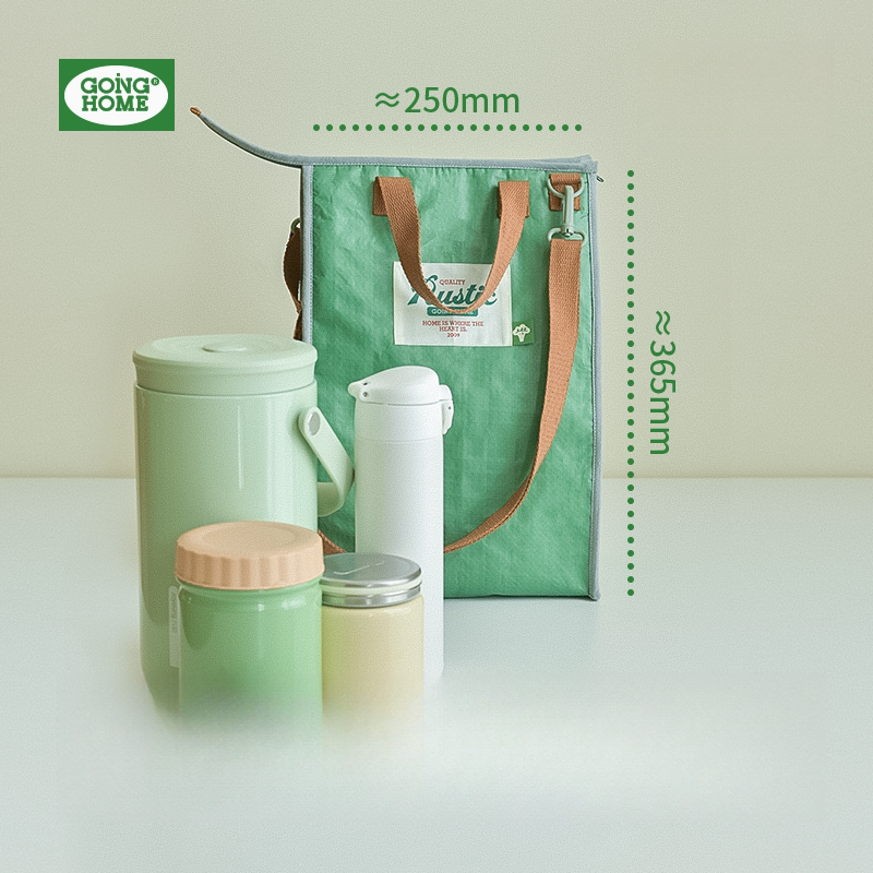 Handheld Insulated Waterproof Lunch Bag - Green