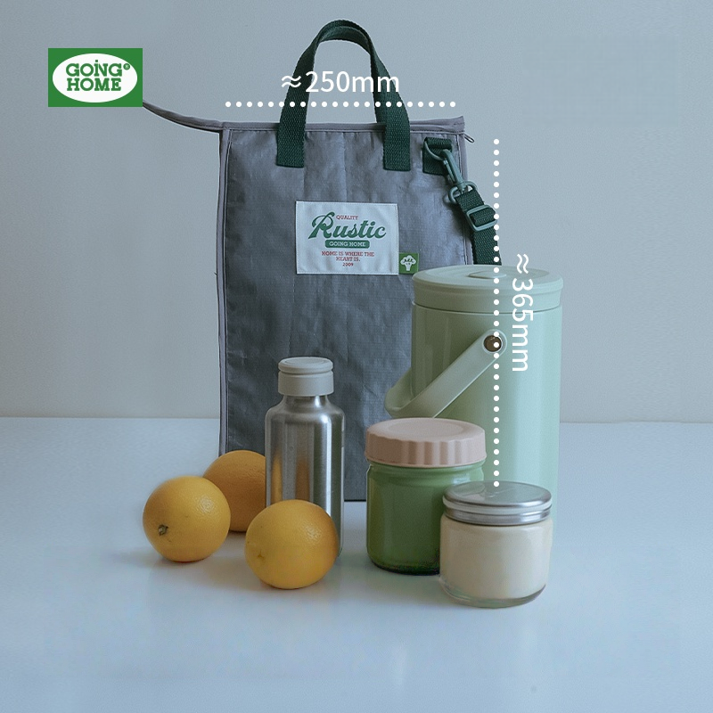 Handheld Insulated Waterproof Lunch Bag - Grey