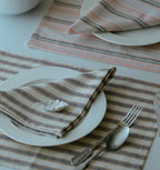 100% Cotton Stripe Tea Table Dust Cover & Napkin